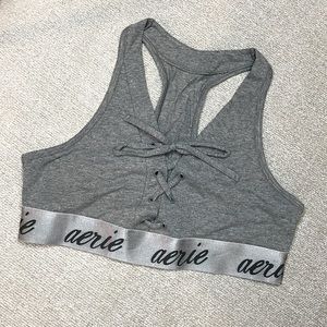 Aerie Lace Up Racerback Bralette